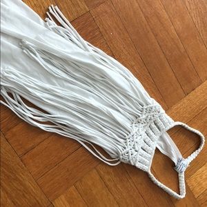 Zara white fringe top!